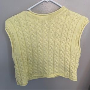 Zara Yellow Cropped Sweater